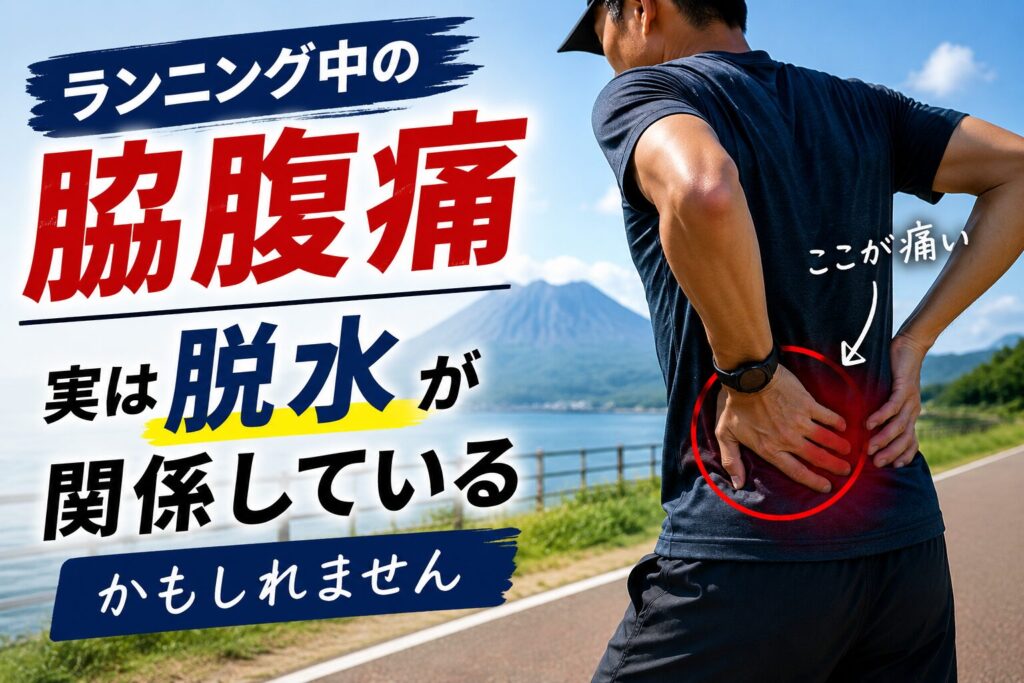 ランニング中の右脇腹痛に悩むランナー。マラソンで起こる脇腹痛の原因と脱水との関係を考察
